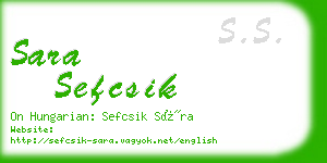 sara sefcsik business card